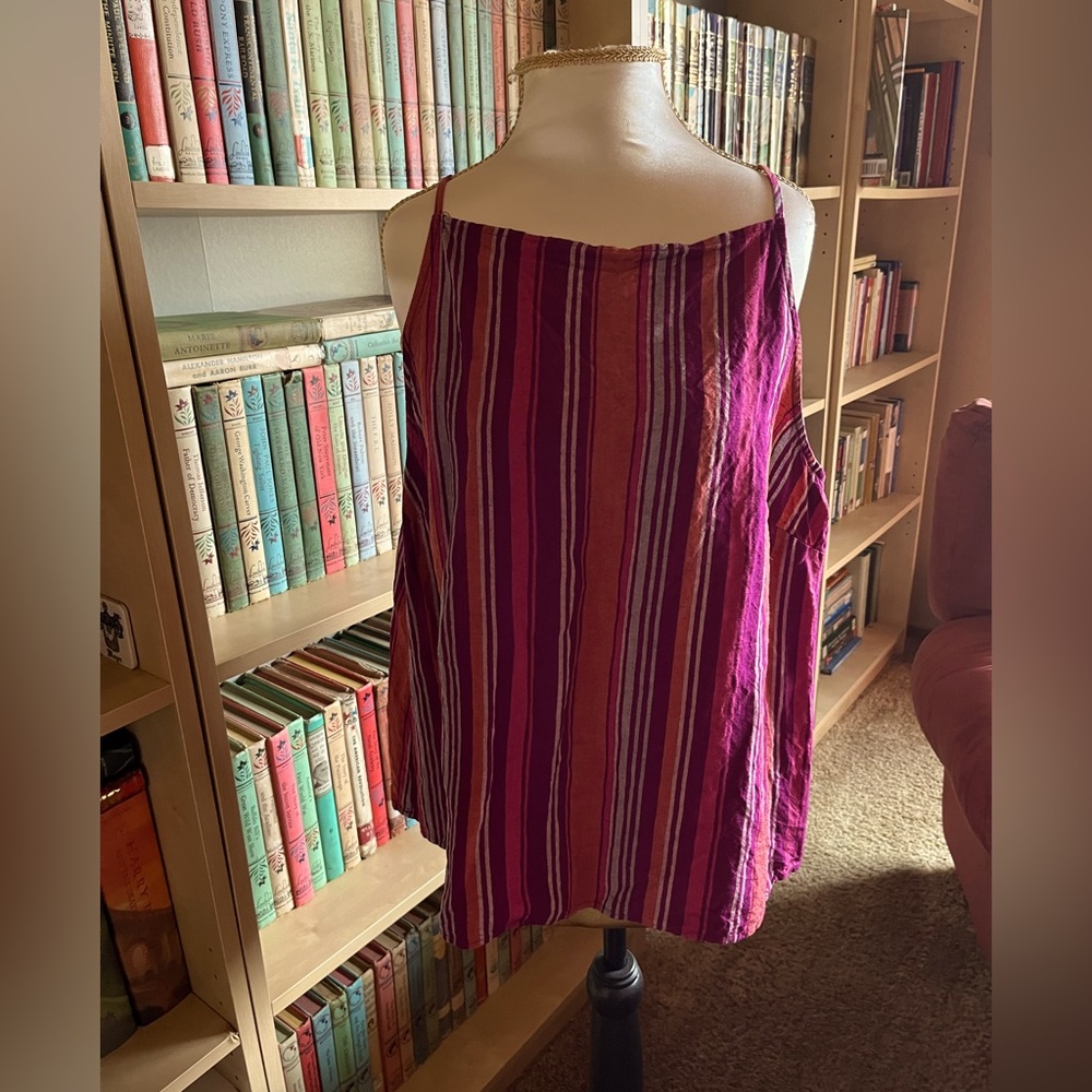 Linen blend women’s XL striped tank top from A New Day